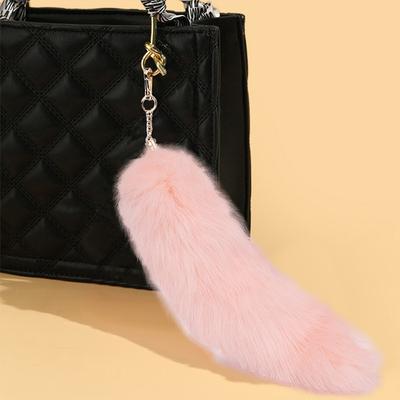 Ženy Dívky Polyesterová Taška Dekorace Přívěsek Huňaté Kroužky na Klíče Držáky Ručně Vyráběný Simulovaný Liščí Ocas Módní Dárkové Doplňky