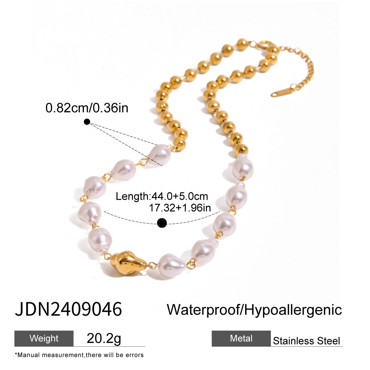 Jiedin European and American stainless steel pearl necklace niche clavicle chain titanium steel neck chain jewelry