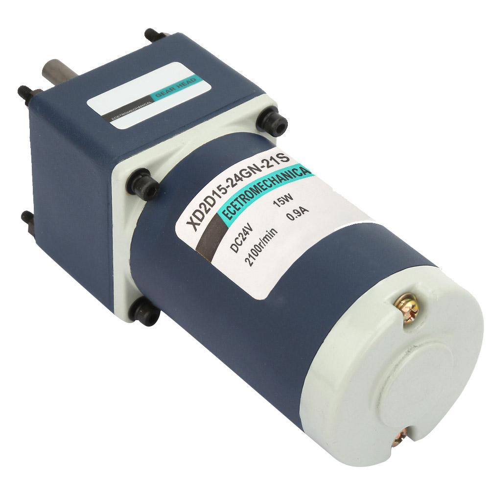 DC 24V 15W Permanent Magnet Reduction Gear Motor 8mm Shaft Adjustable Speed CW CCW (30RPM)
