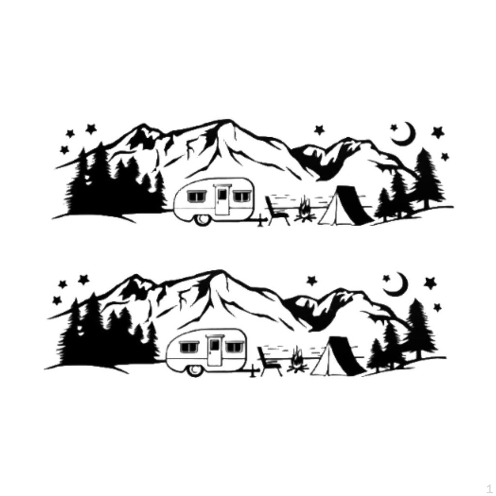 2 Pieces Large Car Stickers Decals Hood Accessories Versatile Auto for Camping