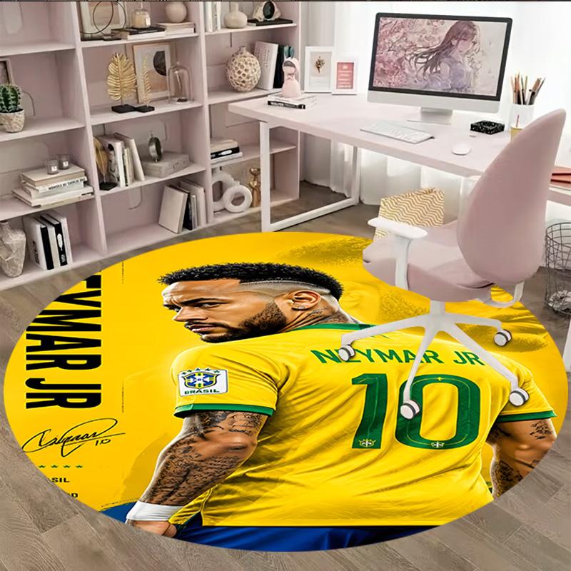 1pc Neymar8 Carpet, Round Rug, Comfortable, Suitable for Entryways, Living Rooms, Office, And Bedrooms, Christmas Decoration