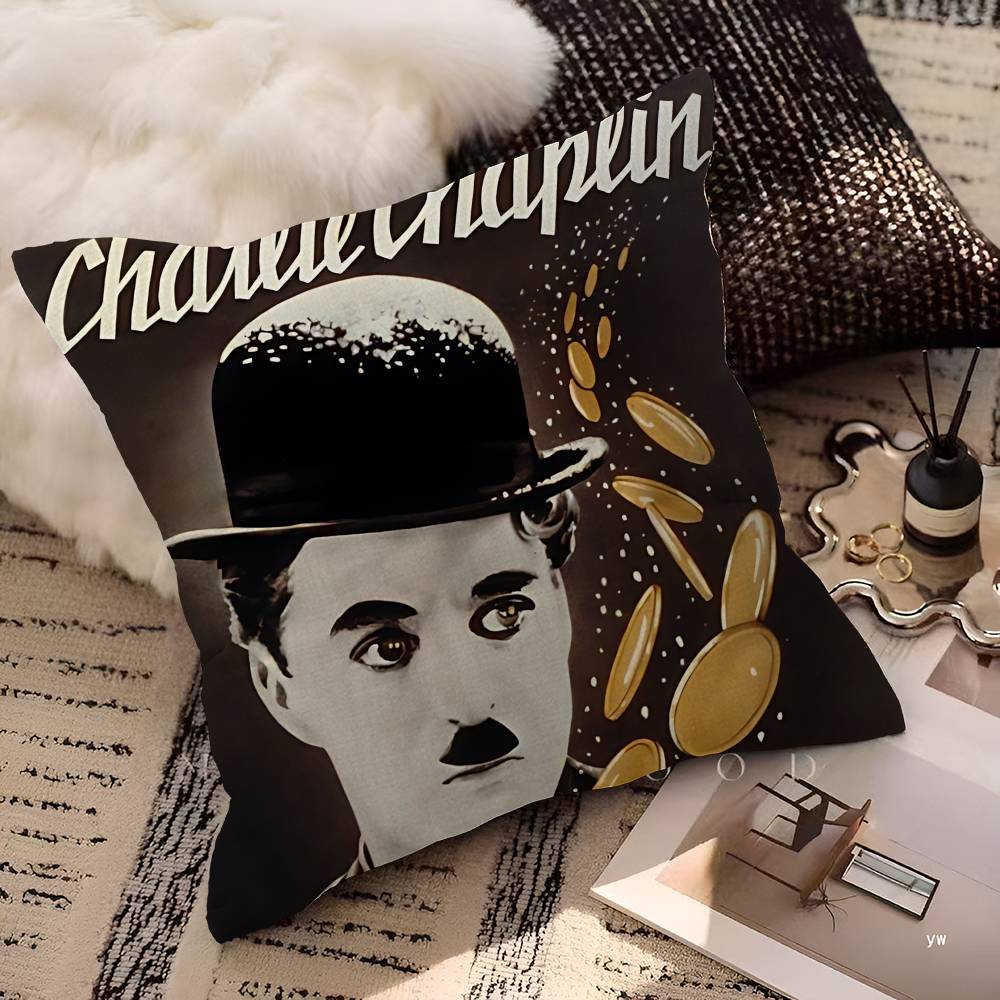 Klassische Stille Stern C-Chaplin Kissenbezug Polyester Sofakissen Dekorative Wurfkissen Heimdekoration Kissenbezug