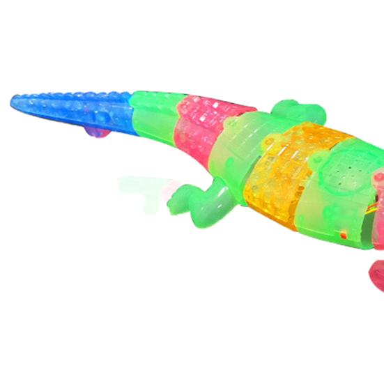 Portable Crocodile Toy Educational Musical Electric LED Luminous Animal Model Toy for Kids
