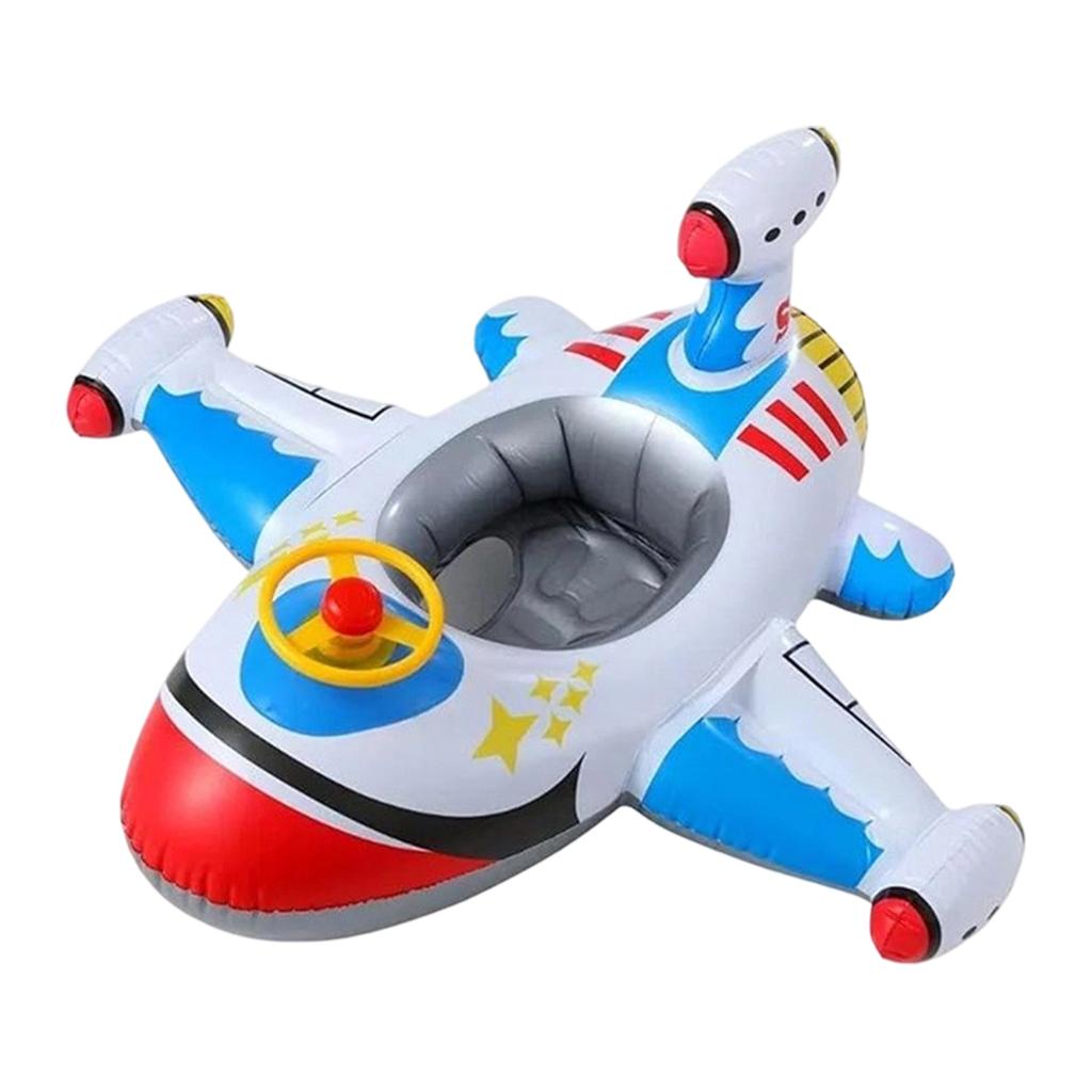 Inflatable Airplane Pool Float Swim Ring for Kids and Adults Durable PVC Construction with Comfortable Seating and Easy Inflation for Water Fun