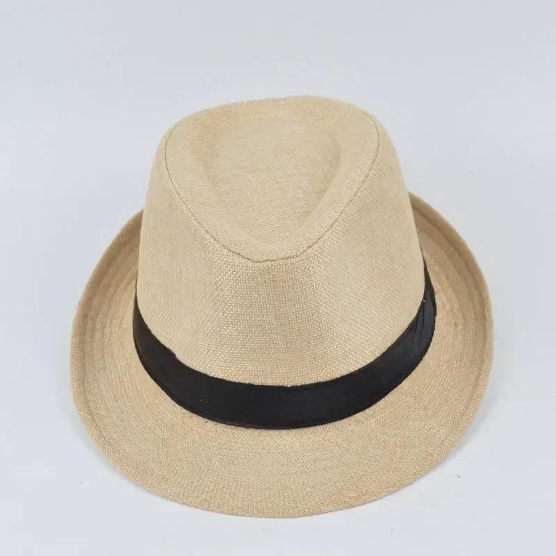 Top Hat Cotton Linen Solid Jazz Hat Men's English Gentleman Hat Versatile Casual Sunshade Handsome Gentleman
