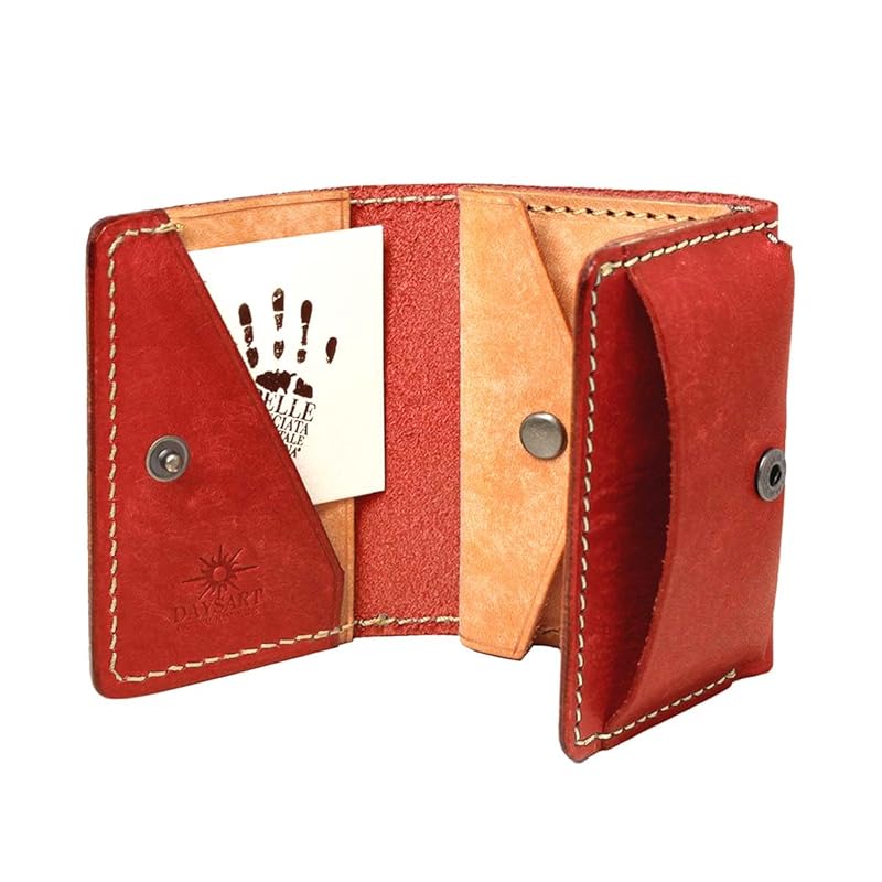 

[Days Art] wallet men s genuine leather tri-fold italian leather 10 cards light present compact With coin purse Comes in gift box