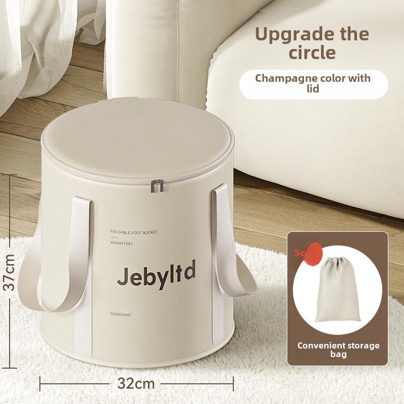 Cadă portabilă pliabilă pentru picioare, găleată pliabilă pentru spa picioare cu capac, înmuiere profundă pentru casă, călătorie