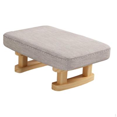 Compact Footstool with Wooden Legs - Multifunctional Rectangular Step Stool for Entryway Bedroom