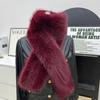 Fake Fur Long Scarf Soft Plush Fur Decor Winter Fluffy Warm Scarf Thick Luxury Wraps Shawl For Women