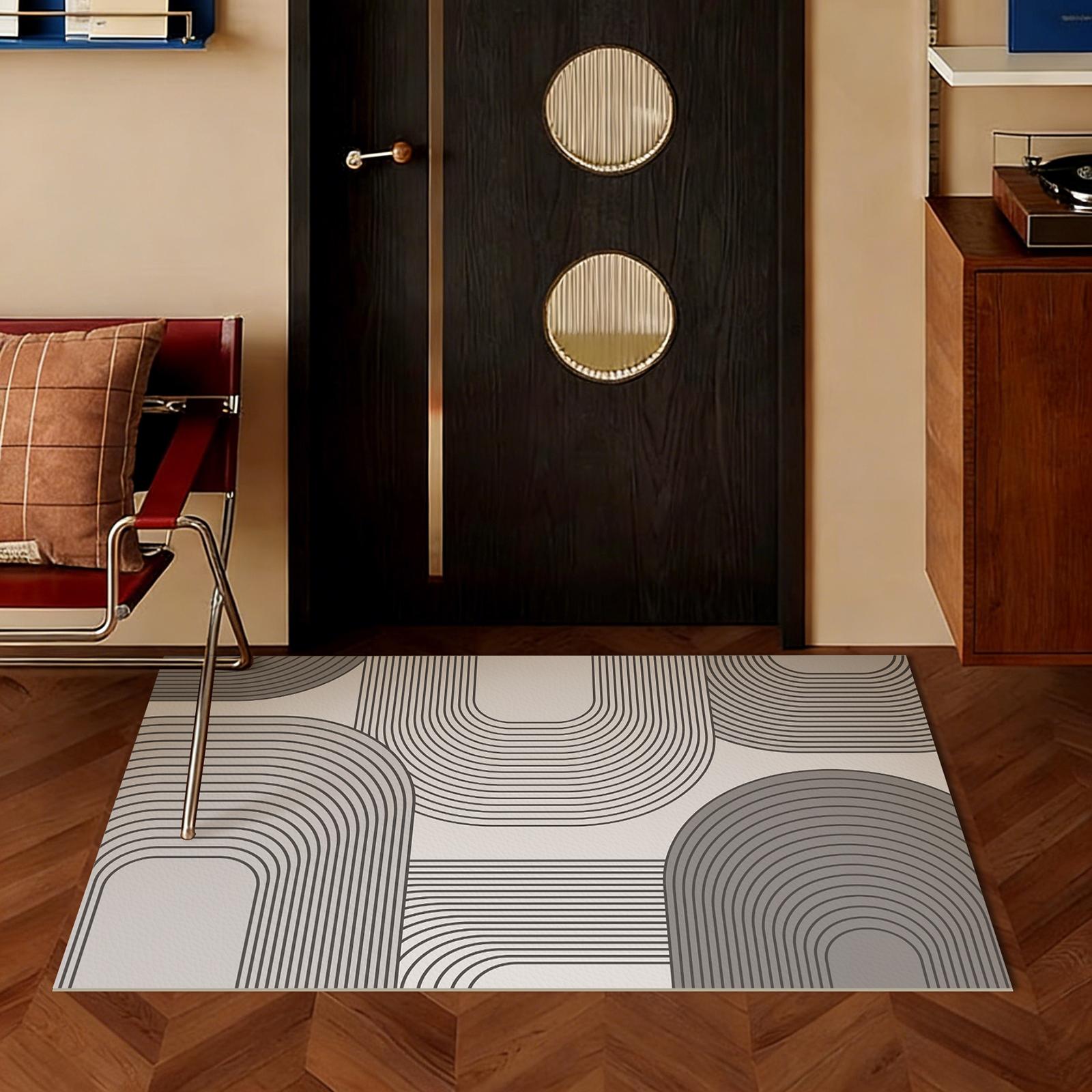 Moderne Abstracte Geometrische Deurmat Waterdicht PU Leer Entreekleed Antislip Keuken Vloerkleed Makkelijk Schoon te Maken Scandinavische Woondecoratie 50cmx80cm