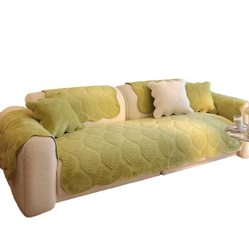 Autumn And Winter Cream Wind Milk Fleece Sofa Cushion  New Winter Plush Seat Cushion Fixed Non-Slip Cover Cover Cloth Towel