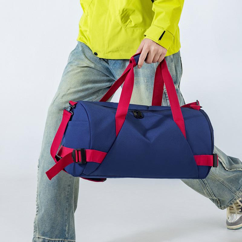 Men's Dry-wet Separated Fitness Bag with Shoe Compartment, Outdoor Sports Bag with Basketball Compartment Design, Stress-relieving Portable Travel Bag