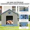 PawHut Outdoor dog house outdoor dog house with air vents and raised floor 85 x 79 x 82 cm blue