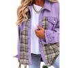 2026 European & American Style Patchwork Plaid Denim Jacket - Soft, Warm, Fashionable