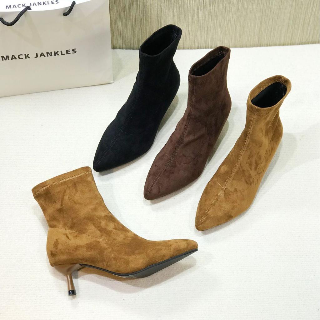 S538-1 French 2025 autumn and winter new temperament thin boots small ankle boots pointed fashion boots Martin boots women