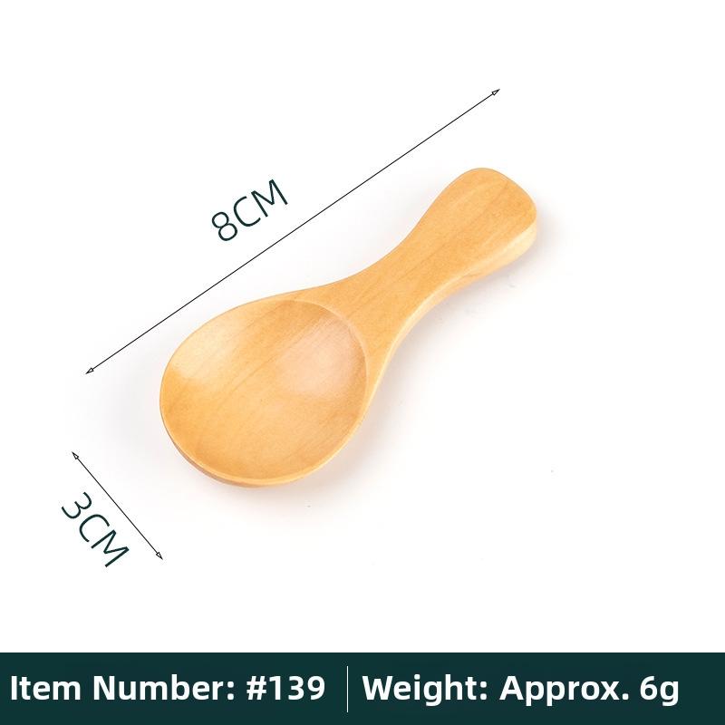5Pcs Mini Wooden Spoons Small Kitchen Spice Condiment Spoon Sugar Tea Coffee Scoop Short Handle Wood Kids Spoon Kitchen Gadgets
