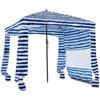 Tenda de Praia, 1,83 x 1,83 m Toldo de Praia com Parede Lateral, Proteção UPF 50+ Tenda Cabana de Montagem Fácil com Bolsos de Areia, Abrigo Solar Portátil