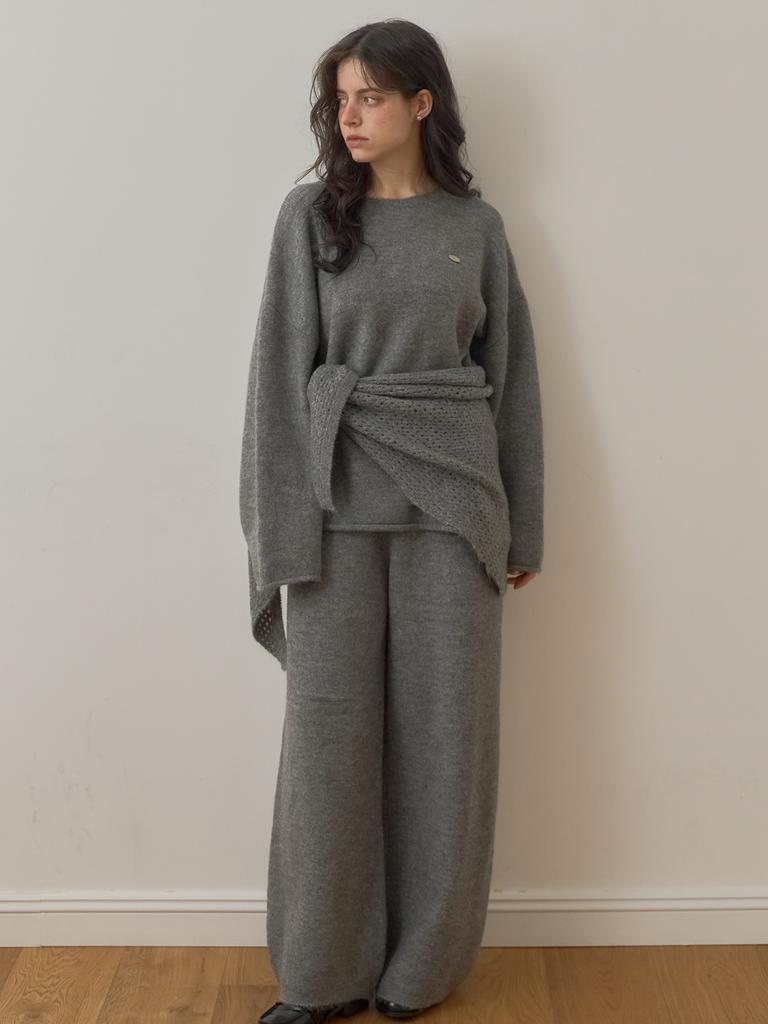 Mejongleuhaleu Rachel Knit Set (Round Neck Knit + Pants + Cuff) 3 Colors