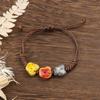 Ethnic Floral Glaze Ceramic Beaded Bracelet - Retro Artistic Porcelain Design for Women