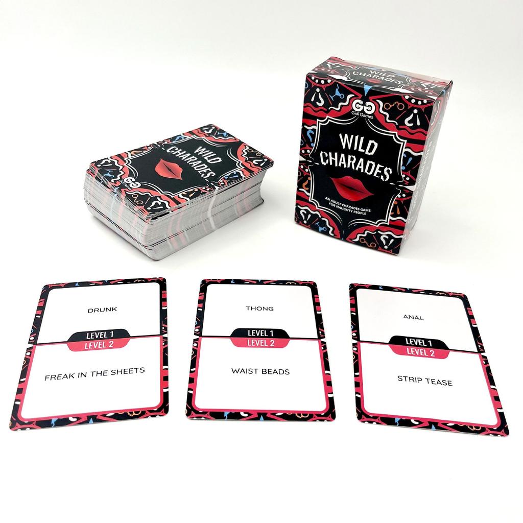WILD CHARADES Adult Card Game for Couples Party Tabletop Game, English Edition Icebreaker for Family Game Night and Social Gatherings
