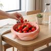 Große Kapazität Obstschale mit Gabel Kunststoff Dessertsalatschüssel Süßigkeitenschale Dekorative Auslage