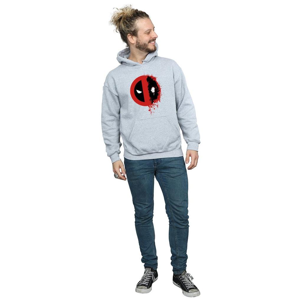 Deadpool Kapuzenpullover mit Farbspritzer-Logo für Herren
