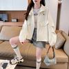2026 spring and autumn new Korean fashion loose stand-up collar hem drawstring jacket women's outdoor tooling casual jacket tide
