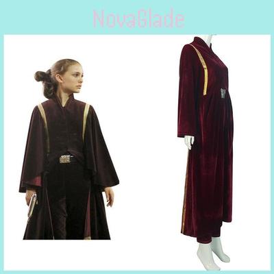 Star Wars Prequel 1 Padme Amidala's Ghostly Threat Velvet Cosplay Costume