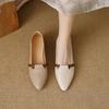 Women's Sheepskin Patchwork Hollow Out Ankle Strap Flats Sandals Pointed Toe Casual Summer Shoe