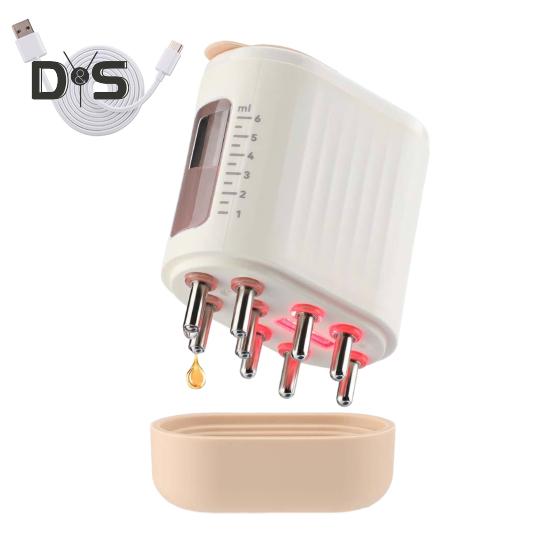 

Аппликатор масла для волос, микротоковый красный светильник, вибрационный массажер для кожи головы, IPX5, водонепроницаемый электрический аппликатор для смазки сыворотки для волос, расческа белый