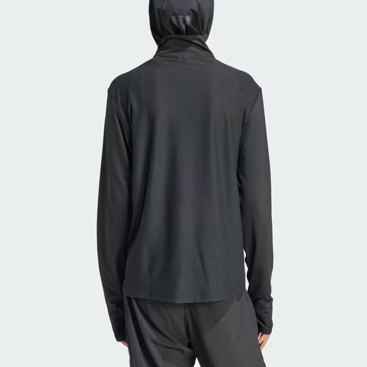 Adidas Own The Run Half-Zip Jacket Color Block Long Sleeve Retro Sports Stand Collar Jacket Women Jacket Black IK7440