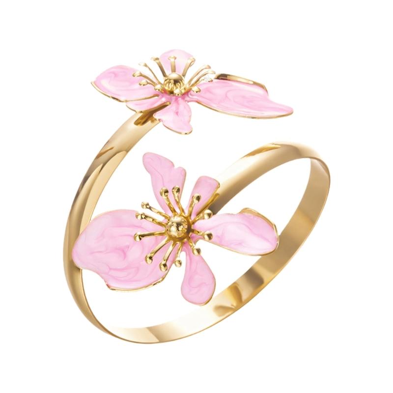 Multifunctional Adjustable Flower Shape Metal Bangle Bracelet Adjustable Diameter for Trendy Accessories and Gift Giving