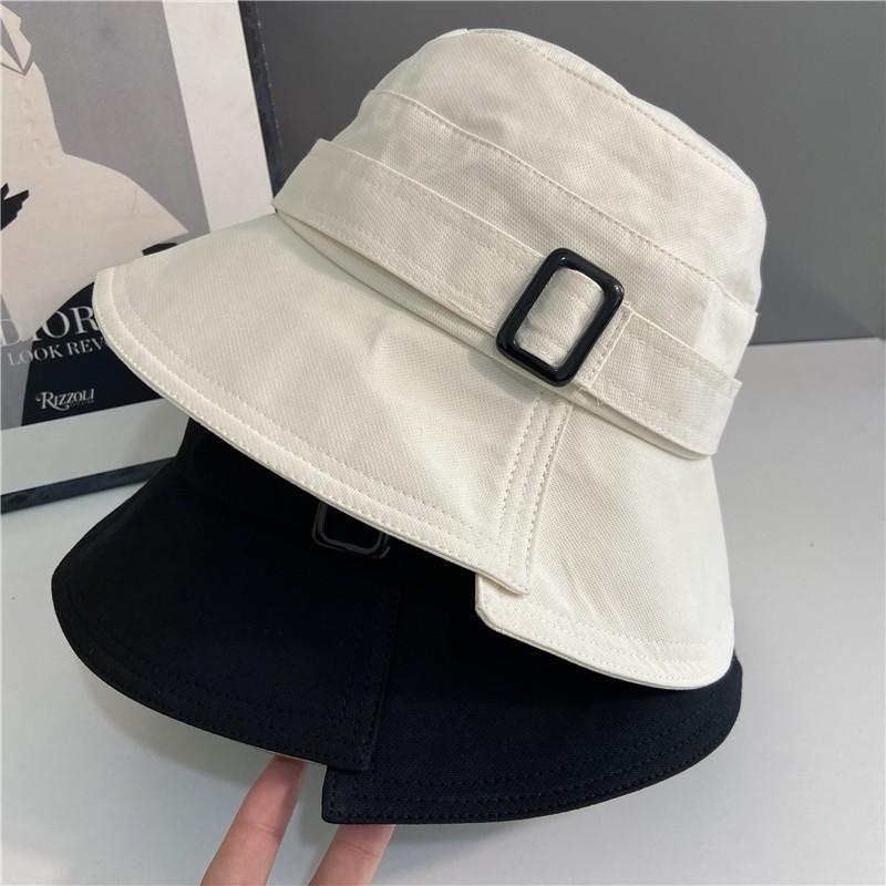Women Irregular Cotton Sunshade Bucket Hat Solid Color Wide Brim Visors Thin Fisherman Hats JK Korean Girl Travel Basin Cap