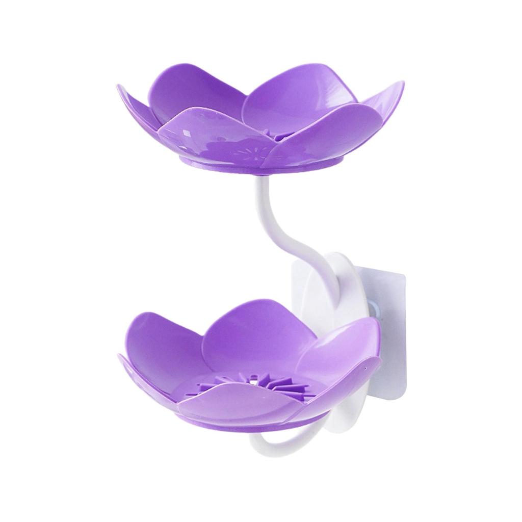 Drain Soap Tray Double Layer Wall Mounted Soap Box for Balcony Tubs Bathroom
