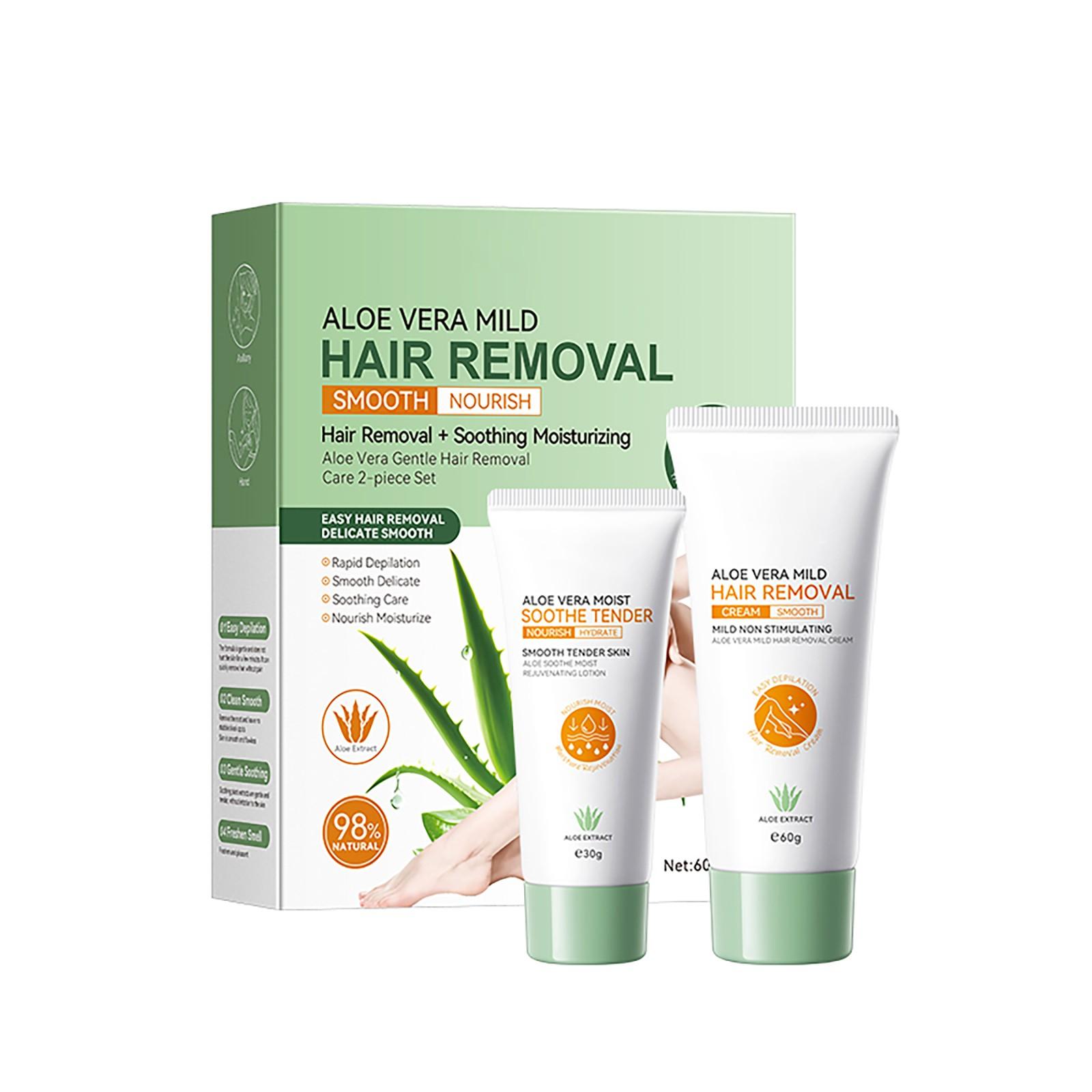

Aloe Gentle Hair Removal Care 2-piece Set Underarm Hair Removal Cream + Care Cream One Size белый