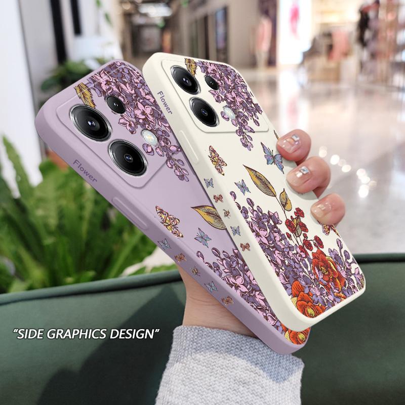 Nostalgic Flower Phone Case For Xiaomi Poco X7 X6 F6 M6 M5 M5S F5 X5 F4 X4 M4 F3 M3 X3 Pro 4G 5G GT Silicone Cover