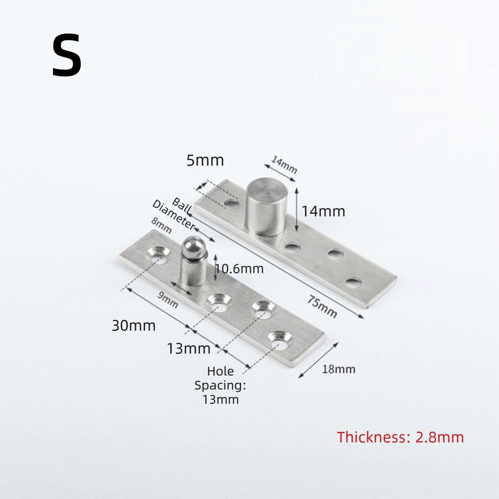 2 Pack Stainless Steel 360 Degree Rotation Door Pivot Hinge Small, Medium, Large Top and Bottom Mount Up Down Shaft Pivot Hinge