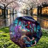 Custom Name Personalized Kpop Demon Hunter Print Umbrella, Auto Open Close, 8‑Rib Sturdy Frame, Commute Camping Hiking Use, Birthday Gift