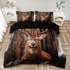 Forest Deer Duvet Set 3D Animal Digital Printing Bedding Set Bedroom Room Decoration