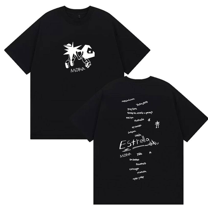 

2025 Summer Rapper Mora Lo Mismo De La Otra Vez Tour Merch Men Women Harajuku Vintage Oversized Cozy 100% Pure Cotton T-shirt S