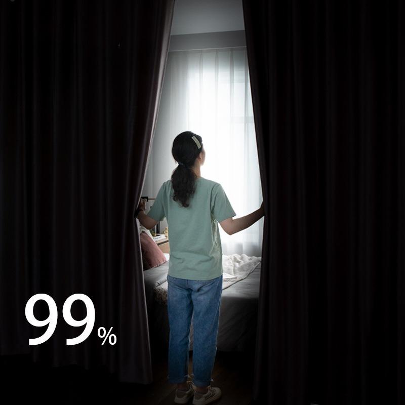 Solid Color Full Blackout Punch-Free Curtain Thickened Easy Install Self-Adhesive Shading Drape for Door Window Decor