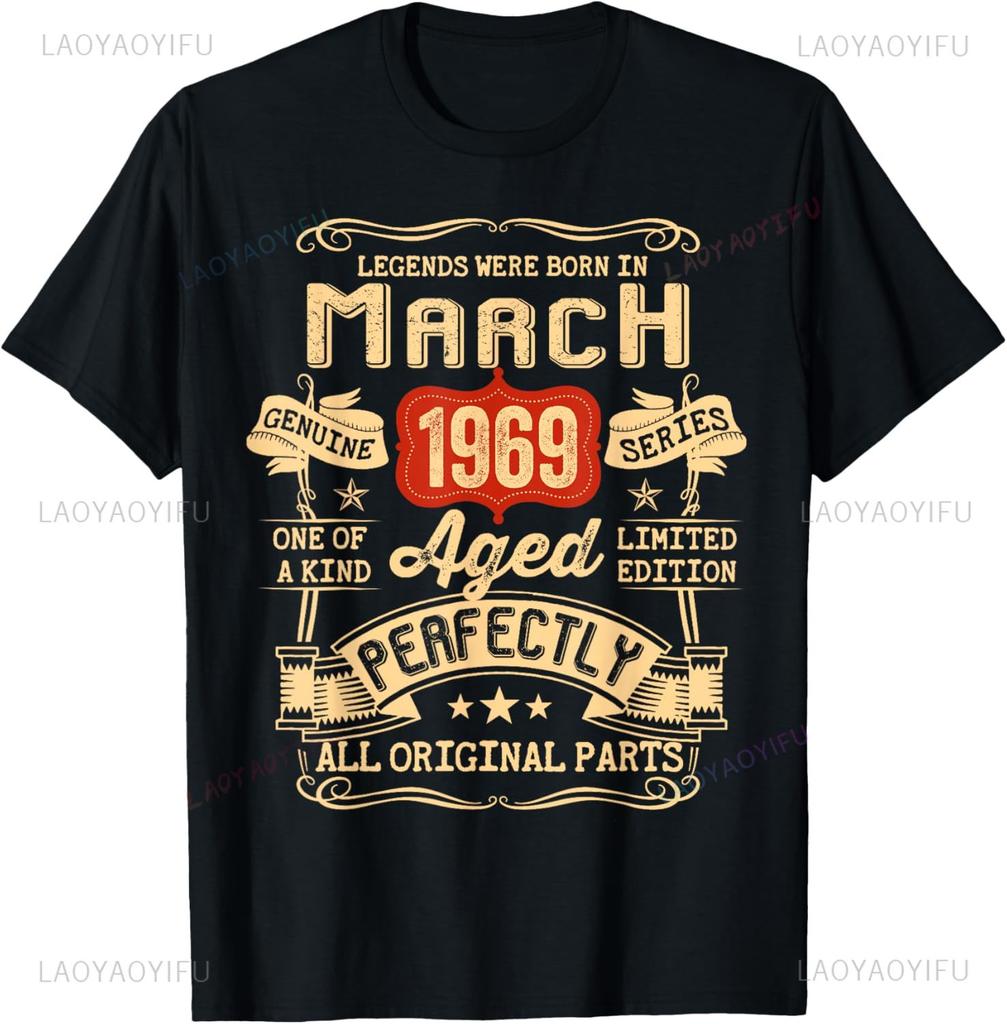 Vintage 56 Birthday Decorations Women Men 56th BDay 1969 Tee T-Shirt Mens T Shirt Print On Demand Short Sleev Camiseta Hombr