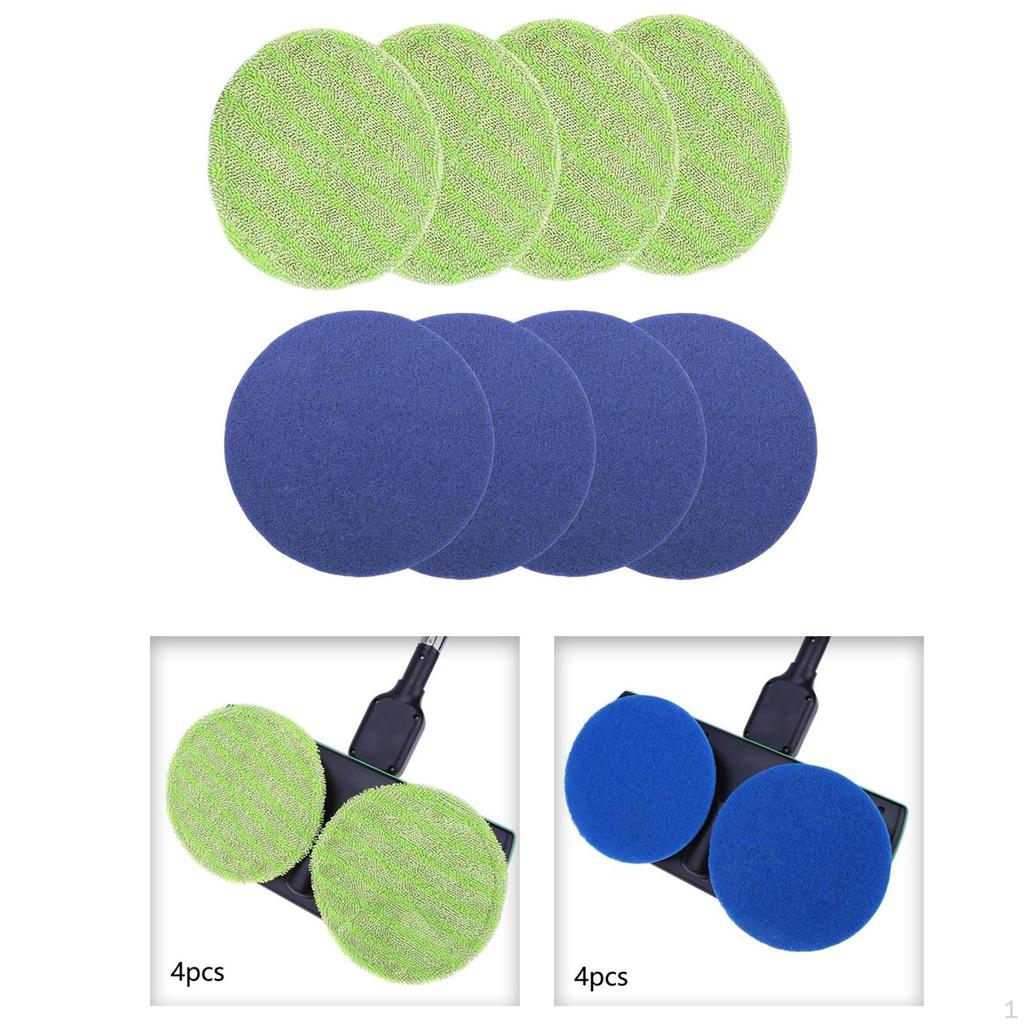 8Pcs Round Mop Replacement Pads 6.5inch Floor Cleaning for Electric Rotary Hardwood Tile