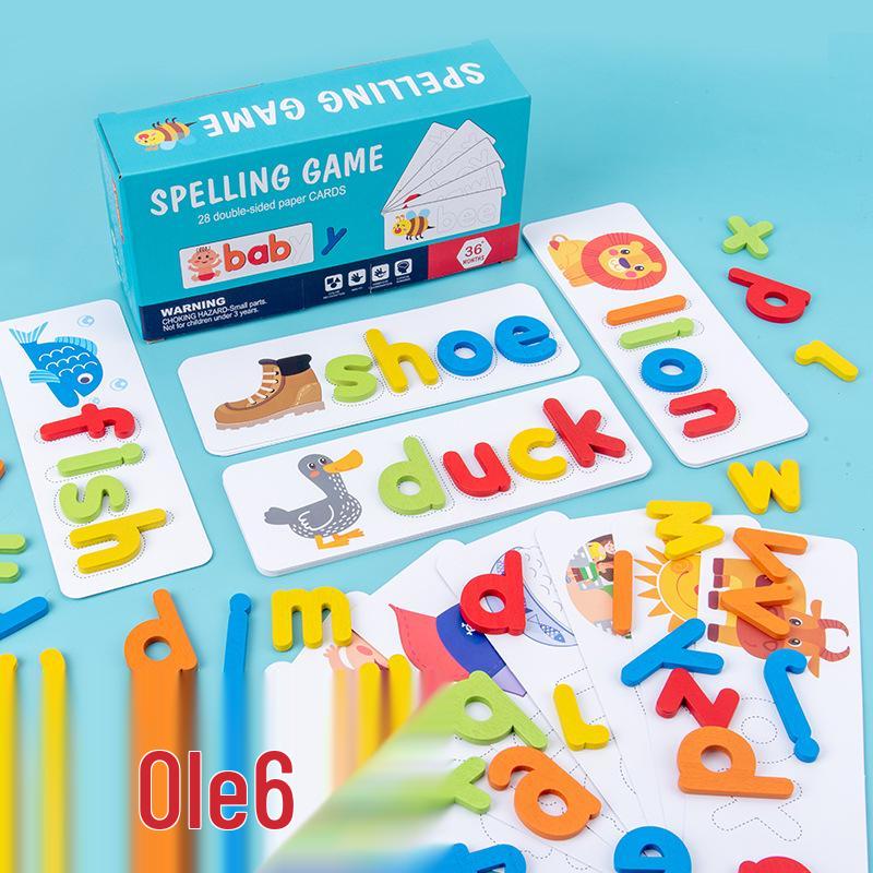 English Wooden Children's Spelling Game: Early Education Cognitive Toys for Fun Learning