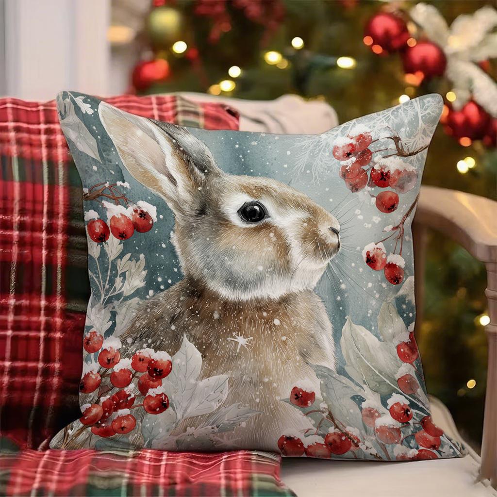 Santa & Rabbit & Squirrel Pillowcasessuitable For Sofa Car Bedroom Decorative Cushion Cover Pillow Cover