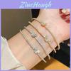 Zircon Butterfly Double Layer Cuff Bracelet With Cubic Zirconia For Elegant Women