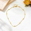 INS High-End Round Snake Chain Clavicle Necklace with Titanium Steel Lentil Beads