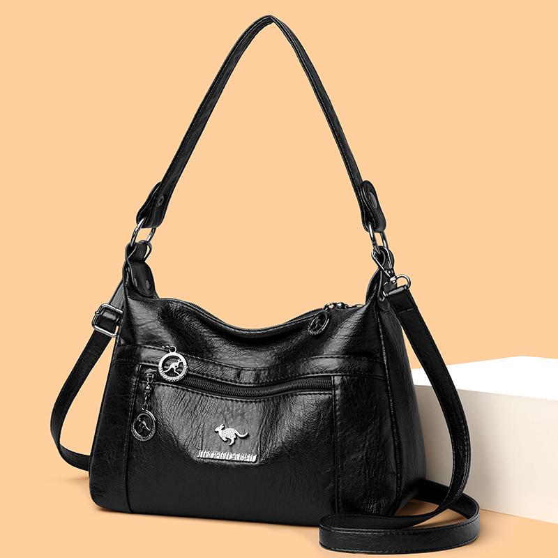 Weiche Leder Kleine Quadratische Tasche Große Kapazität Damen Schultertasche Umhängetasche