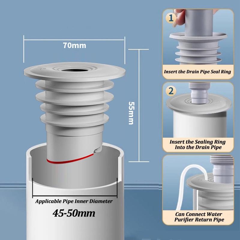 Silicone Bathroom Sewer Seal Ring Kitchen Sink Sewer Pipe Plug Washing Machine Anti-odor Leakage Floor Drain Connector Stopper