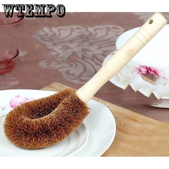 Brand Natural Coir Wash Pot Pan Dish Brush Kitchen Brush Long Handle Clean Scrub